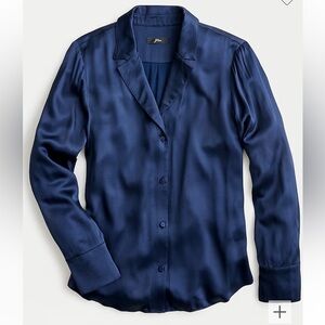 J Crew Pajama top in glossy crepe